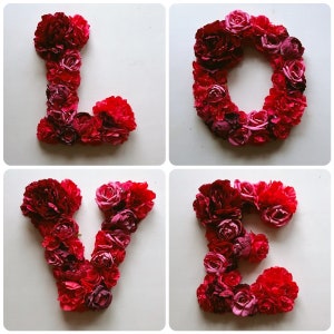 Lettere d'AMORE, Lettere floreali enormi per San Valentino, Decorazioni per proposte, Lettere floreali, Numeri floreali, Decorazioni per esterni, Lettere autoportanti