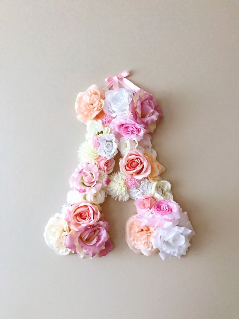 Custom floral letter 15 19 24'' Nursery Etsy