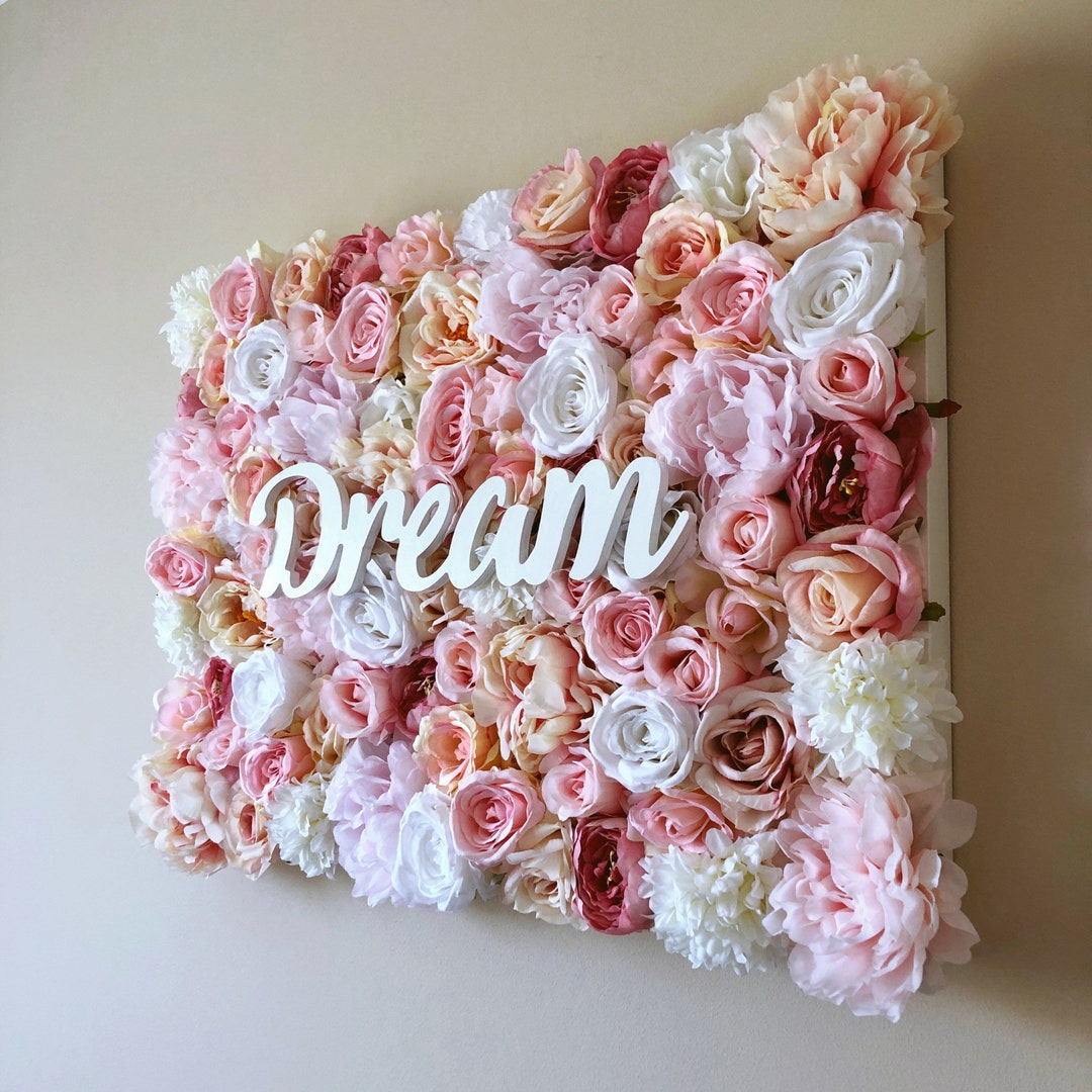 Custom Floral Nursery Name Sign, Flower Wall Decor, Baby Girl Room ...