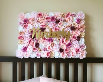 Baby shower decorations, Nursery Wall Art, Girl nursery, Baby Name Sign, Floral Wall, Flower letter, Flower Frame, Blush nursery, Baptism