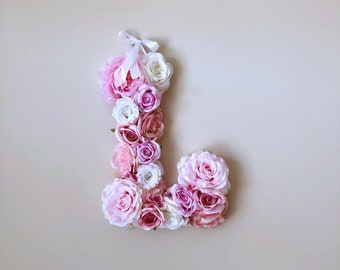 Flower Letters, Floral Letters, Nursery decor / Personalized nursery, Baby girl nursery decor, baby shower gift, Photography Prop, Wall art