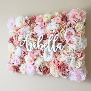 Baby shower welcome decor, Pink Wall Art, Baby Girl nursery, Baby Name Sign, Floral Wall, Floral backdrop, Flower Frame, Blush girl nursery