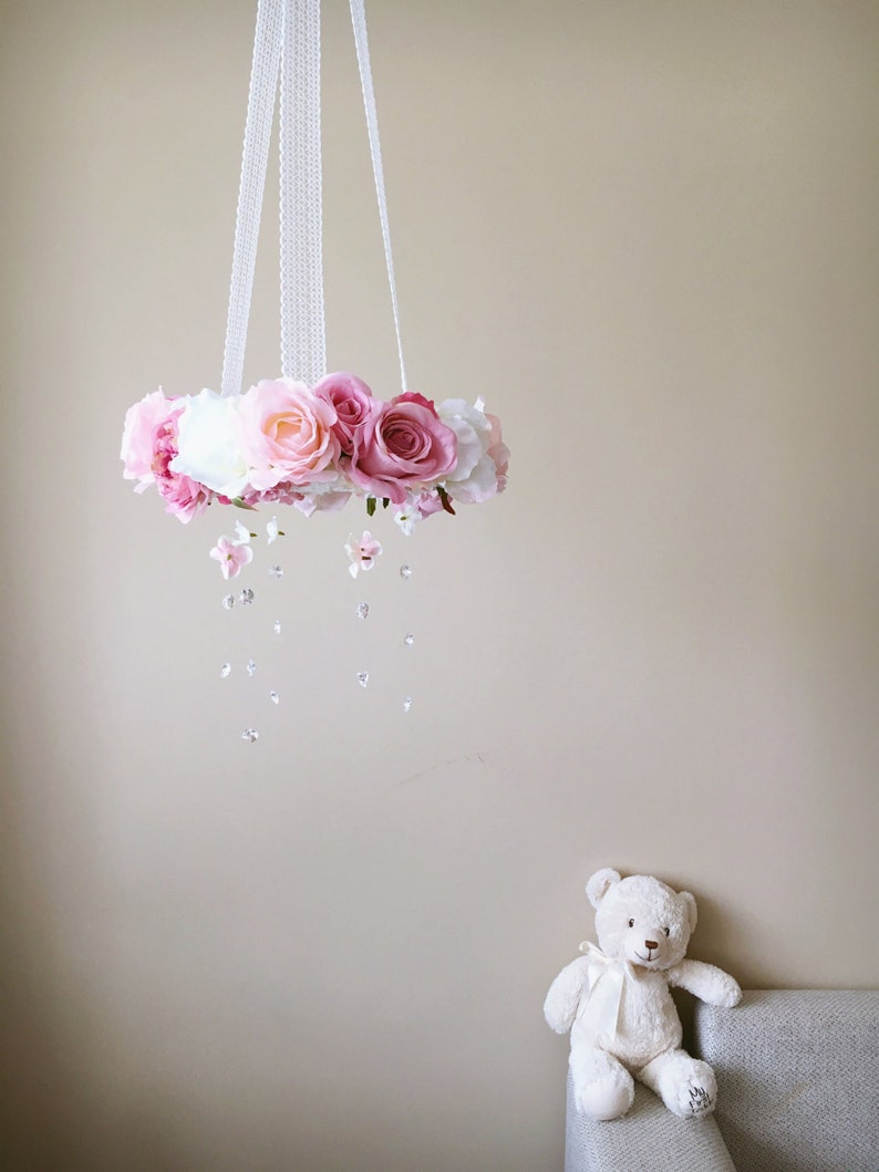 Baby Mobile Flower Mobile Genuine Swarovski Crystals / Crib Etsy