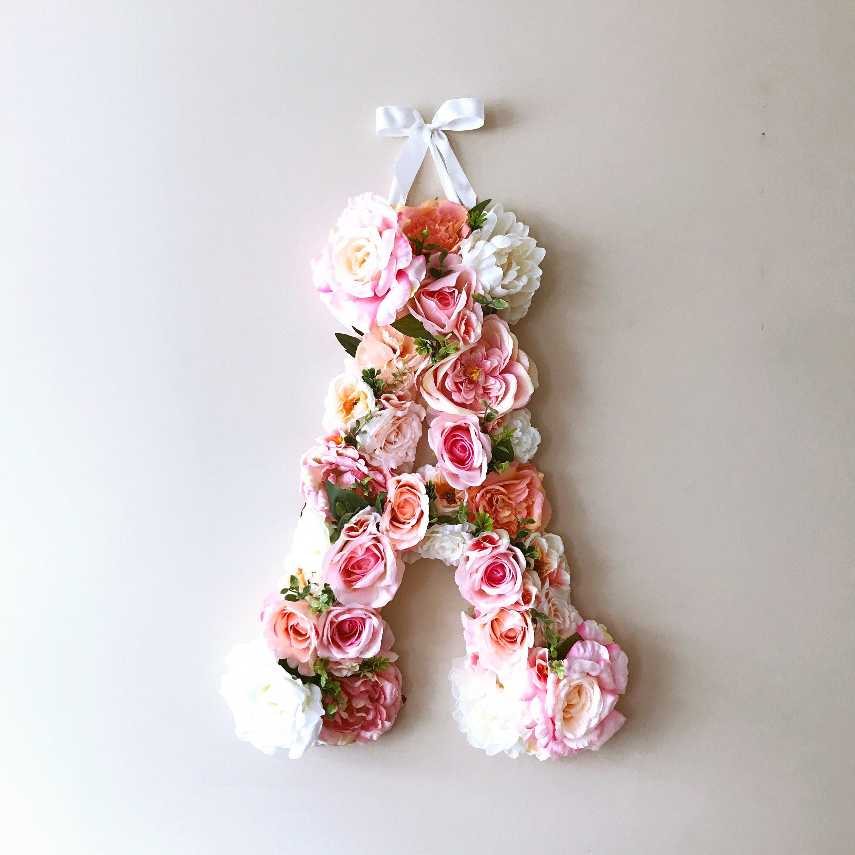 Nursery decor Nursery wall art Flower letter nursery Floral | Etsy