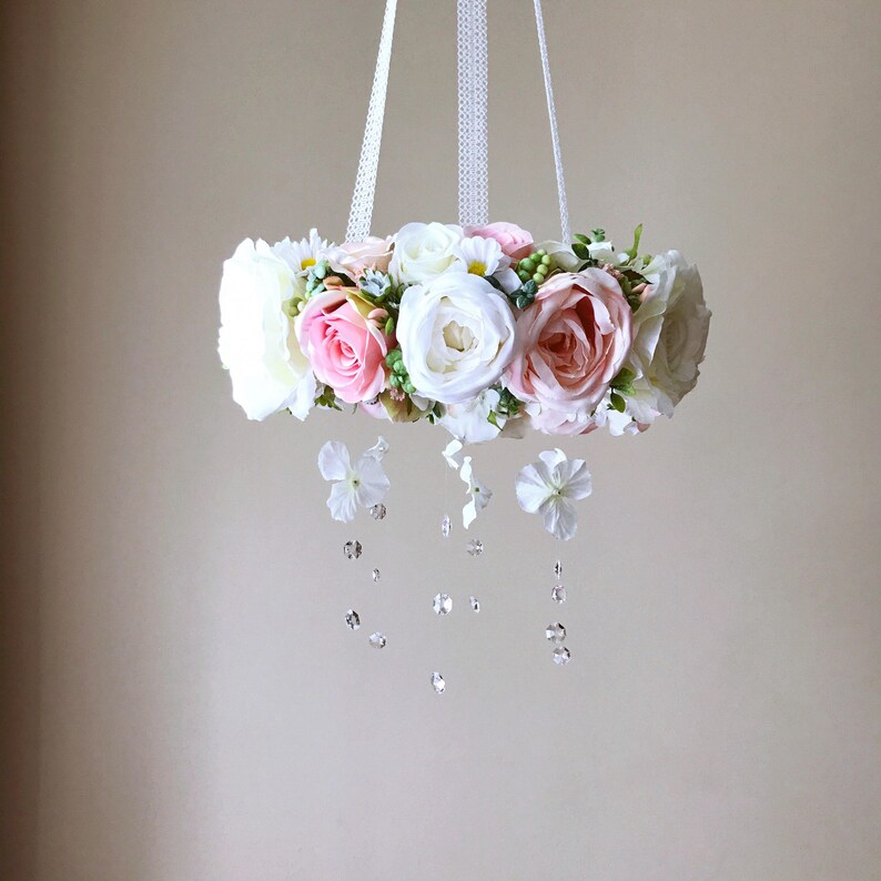 Baby mobile Floral mobile Genuine Swarovski crystal mobile / Etsy