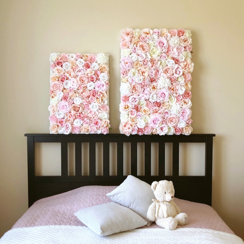 Flower Wall panel Nursery Wall Art Girl nursery Baby Name Etsy