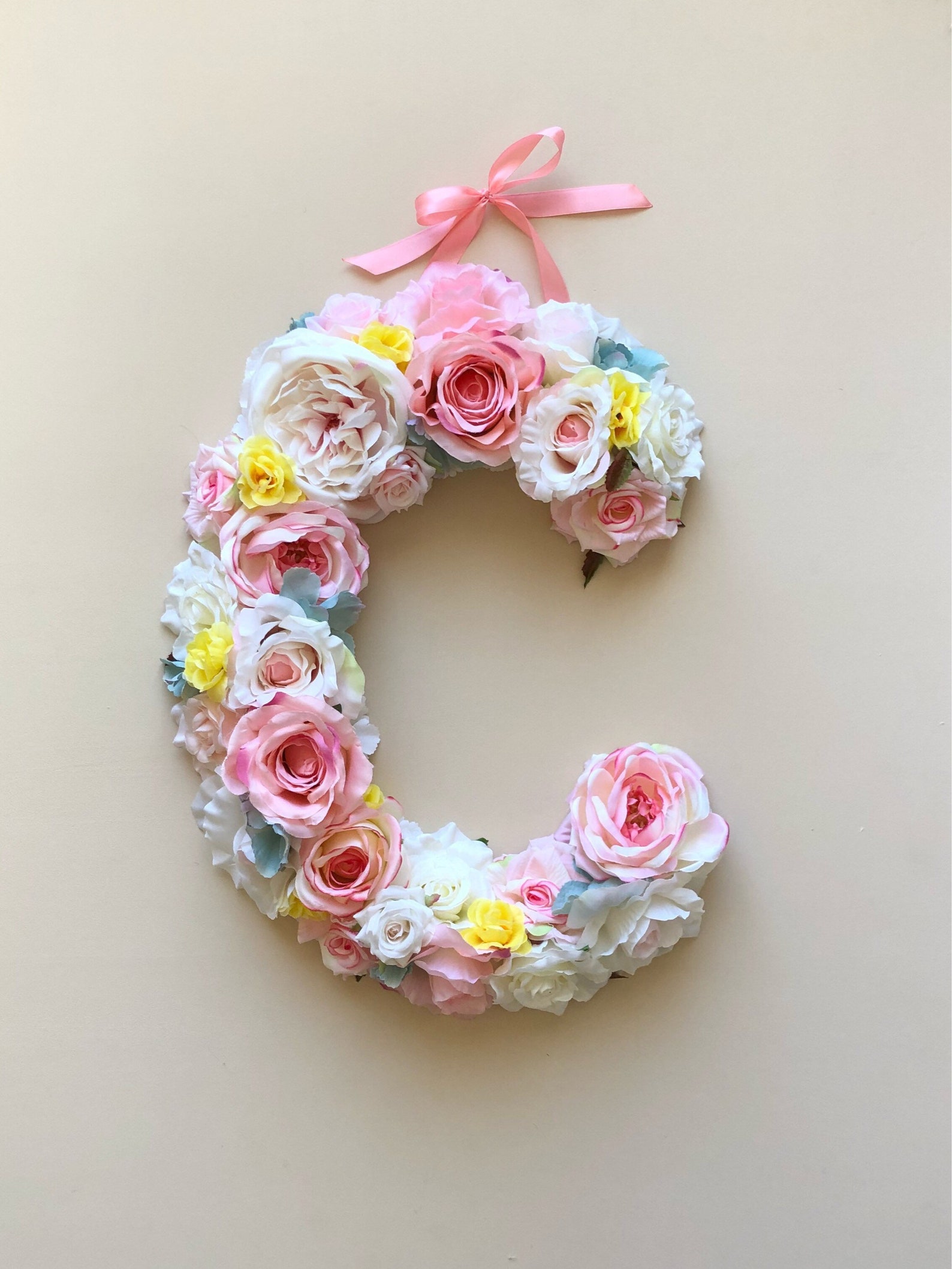 Nursery letter Floral sign Wall Decor Photography Prop Etsy