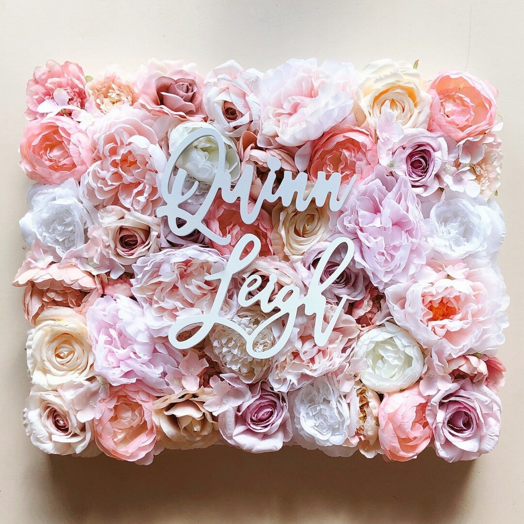 Nursery Wall Flower Panel, Girl Nursery, Baby Name Sign, Floral Wall