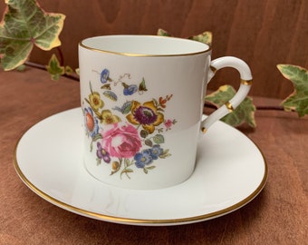 Royal Worcester Bournemouth Pattern coffee / espresso cup and saucer