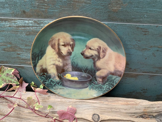 golden retriever collector plates