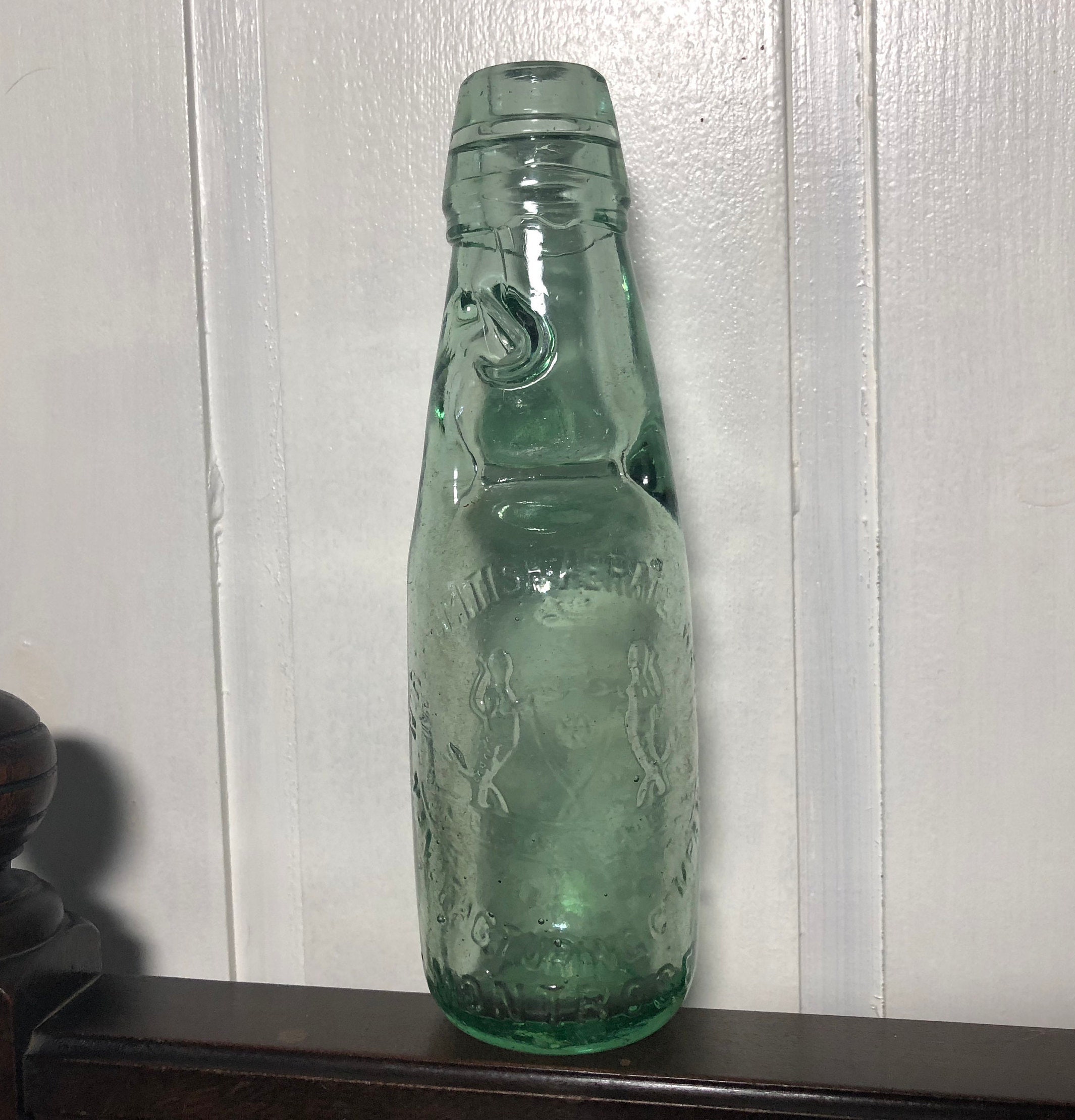 Codd bottle Antique aerated water Bottle with marble Etsy