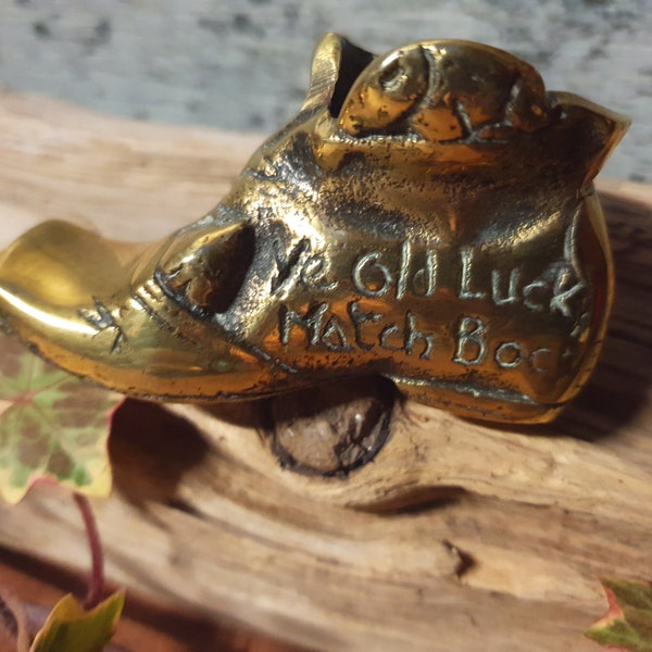 Brass Boot Match Holder Etsy