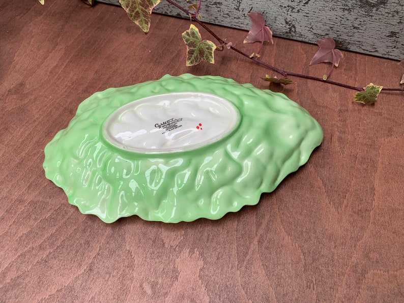 Carlton Ware green leaf red tomato dish serving dish centrepiece,