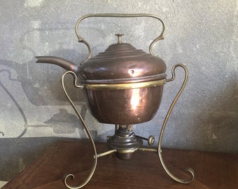 Kupfer und Messing Vintage Geist Wasserkocher / Teekanne