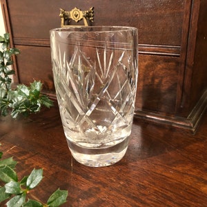 Tudor lead  crystal vase, heavy glass vase, cut crystal vase