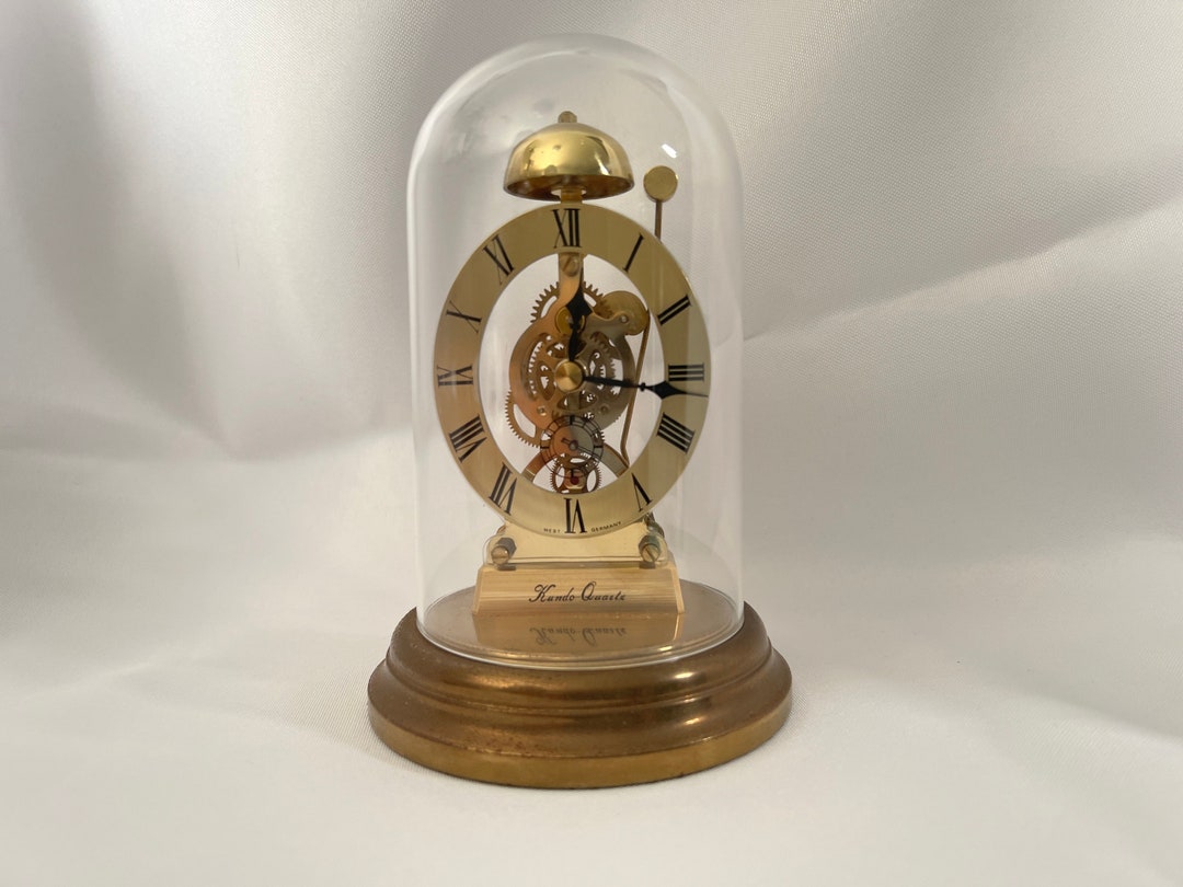 Kundo Skeleton Domed Quartz Clock With Bell Etsy
