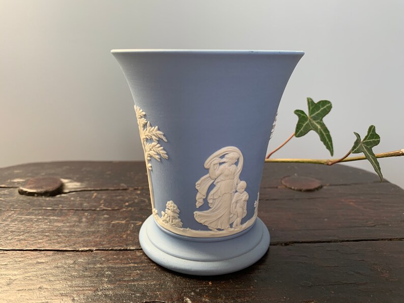 Vintage Wedgwood Blue Jasperware Vase Wedgwood Vase Etsy