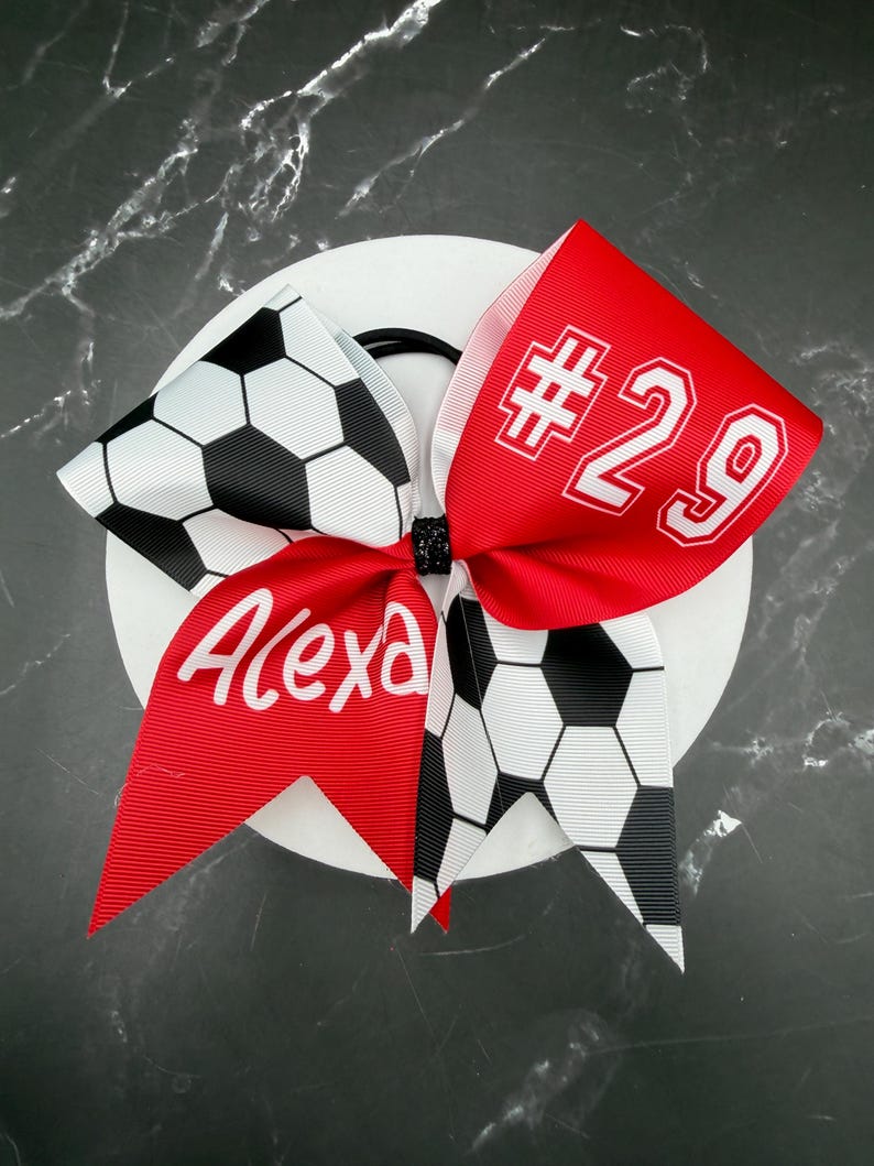 Custom Soccer bow made in your team colors. Price listed is per bow. Soccer , custom bow, team bows, Soccer bow, custom soccer bow bild 15