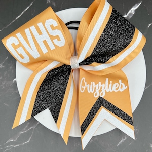 Custom Glitter Cheer Bows. Price listed is &quot;per bow&quot; price. Comment your team name in comments when ordering. Cheer bow, custom team bow