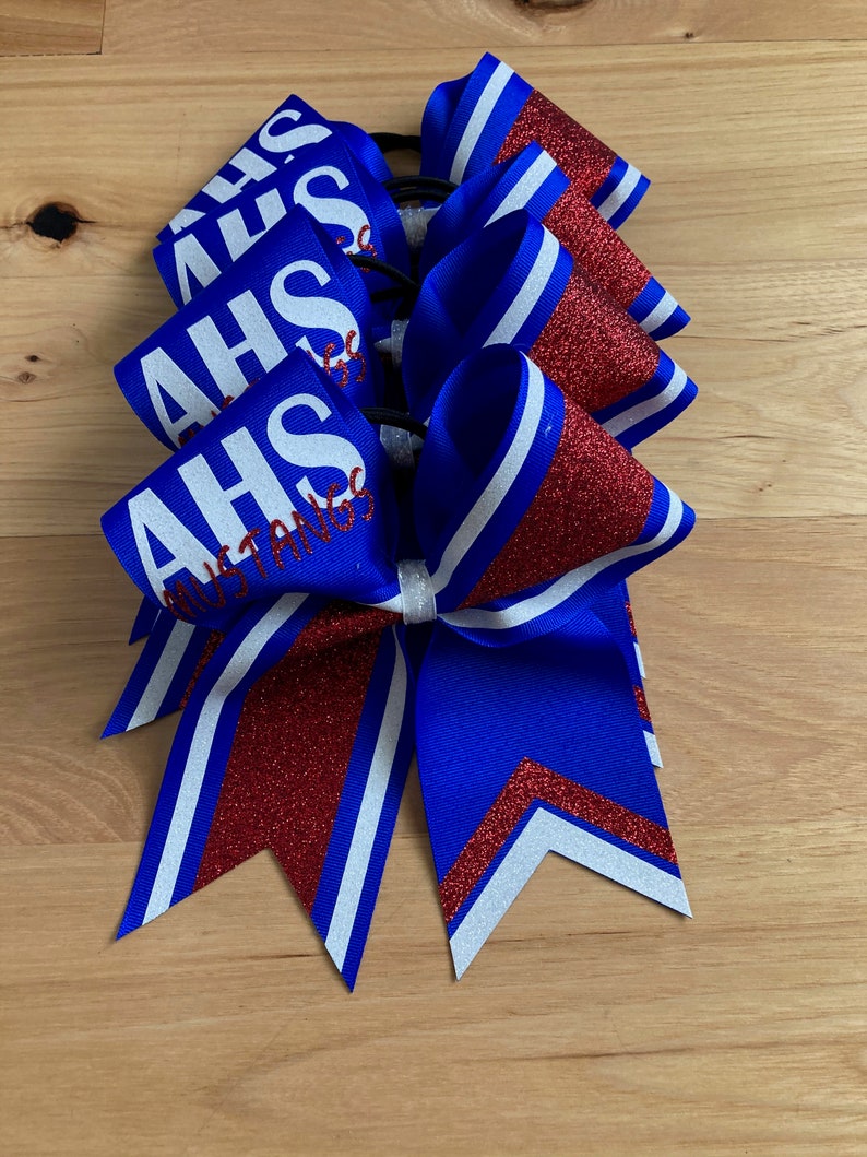 Custom Glitter Cheer Bows Price listed is per bow price custom team bow Comment your team name in comments when ordering Cheer bow
