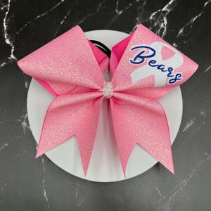 New Rainbow Pink Glitter Breast Cancer Bows. Price listed below is "per individual bow". Pink Cheer Bow, Breast Cancer Awareness, pink bows