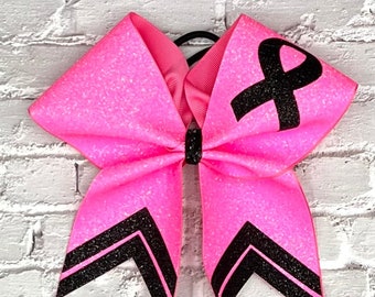 The Shyann Pink and Black all glitter Breast Cancer Bows. Price listed below is &quot;per bow&quot;. Team Breast Cancer Bow, Breast Cancer Awareness