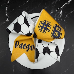 Custom Soccer bow made in your team colors. Price listed is per bow. Soccer , custom bow, team bows, Soccer bow, custom soccer bow bild 19