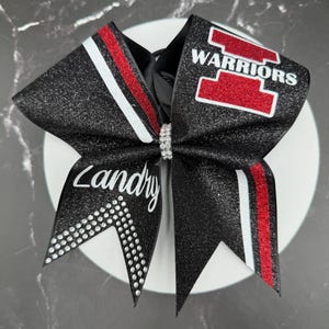 Custom glitter cheer bow. Price listed is per individual bow. Game day bow, Glitter bow, team bows. Cheerleading bows, team bows. Bowsbyally image 11