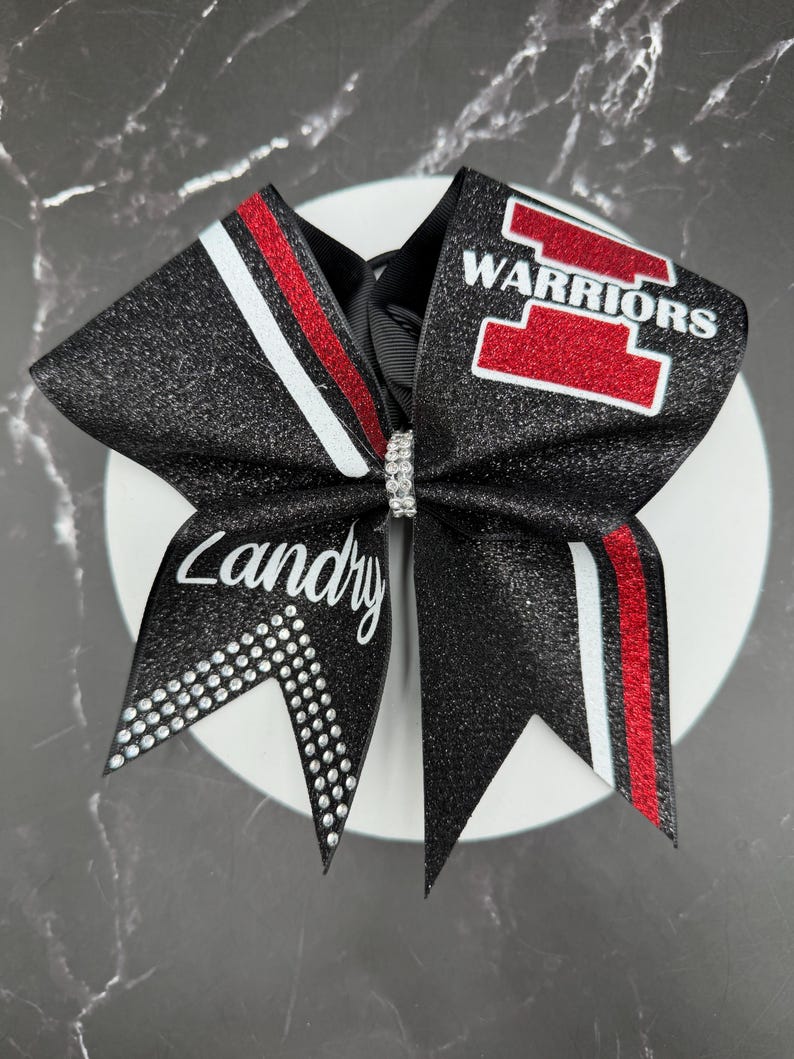 Custom glitter cheer bow. Price listed is per individual bow. Game day bow, Glitter bow, team bows. Cheerleading bows, team bows. Bowsbyally image 11