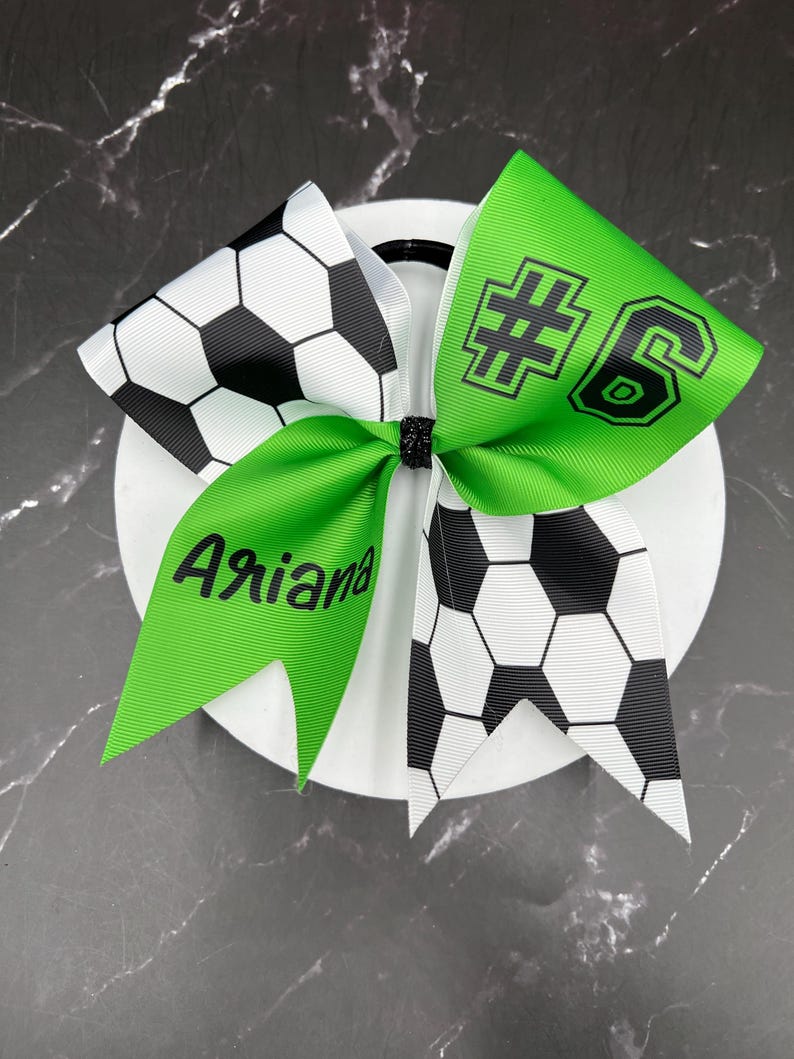Custom Soccer bow made in your team colors. Price listed is per bow. Soccer , custom bow, team bows, Soccer bow, custom soccer bow bild 14