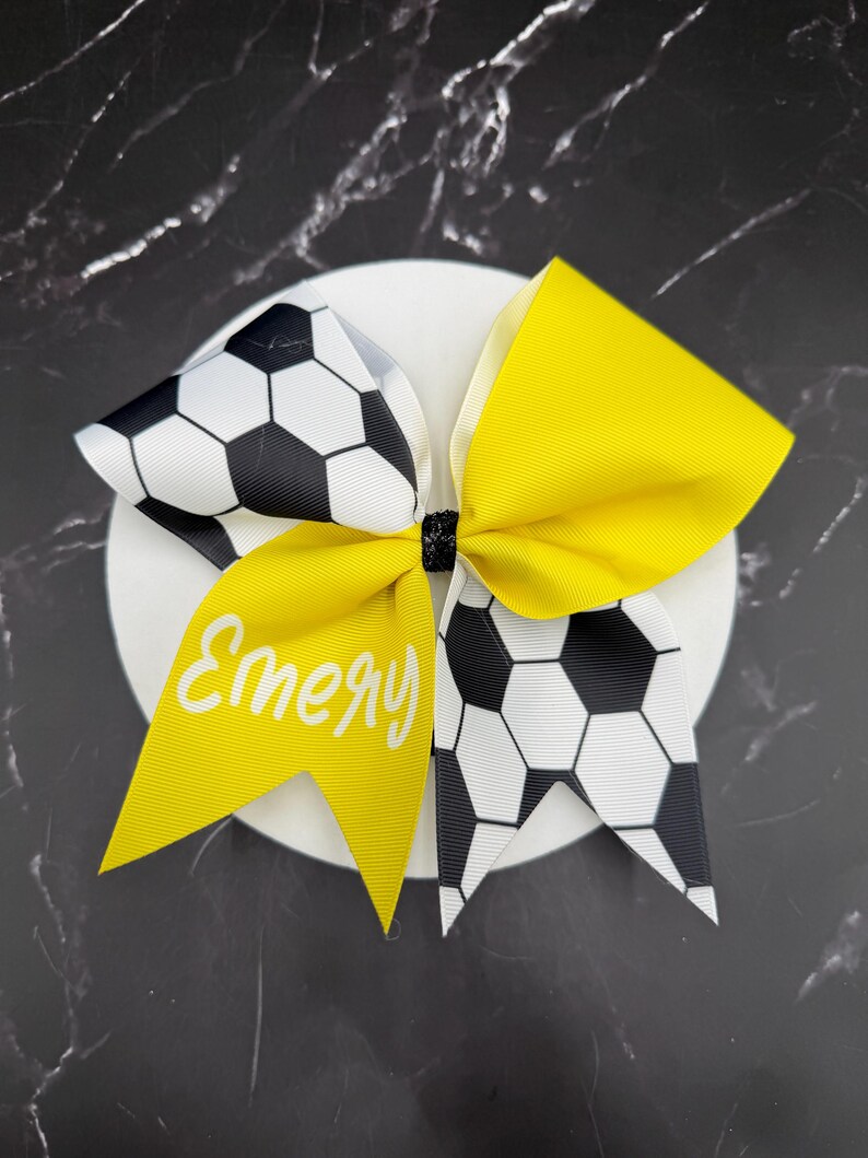 Custom Soccer bow made in your team colors. Price listed is per bow. Soccer , custom bow, team bows, Soccer bow, custom soccer bow bild 11