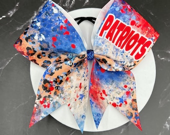 Super cute patriotic sublimation bows just in time for the 4th . Custom cheer bow, team bows, patriotic bows, 4th of July bows, Red bows