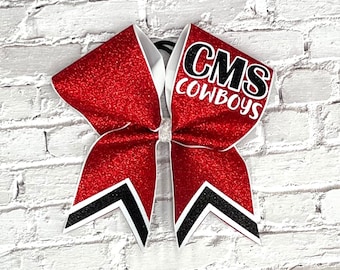 Custom Cheer Bow. Customize in your team colors. Price listed is per individual cheer bow. Comment customization when ordering. Cheer Bow