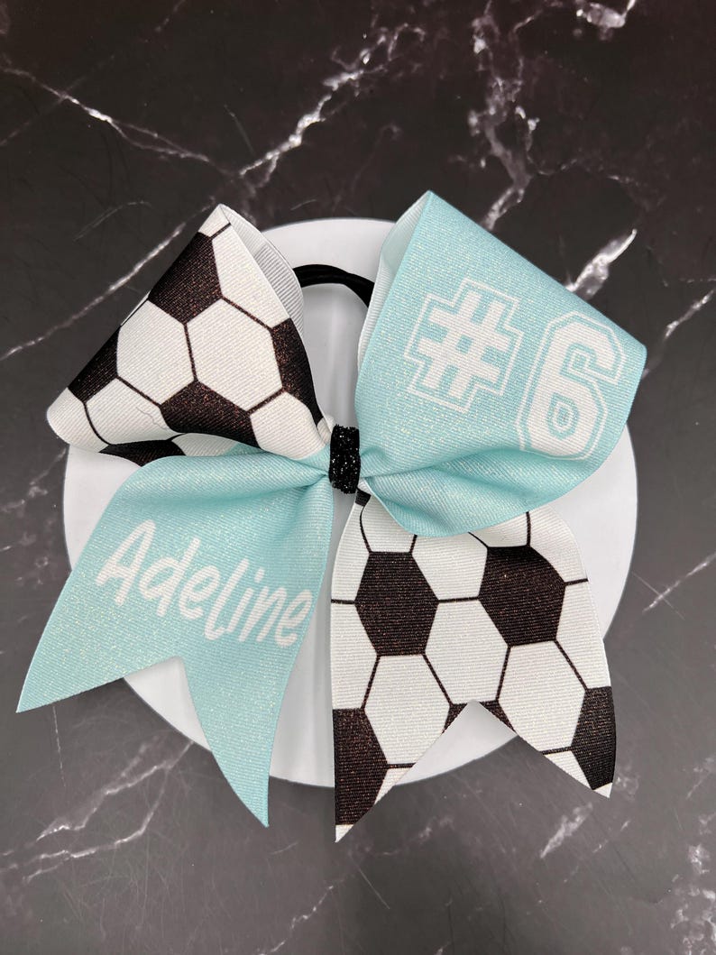 Custom Soccer bow made in your team colors. Price listed is per bow. Soccer , custom bow, team bows, Soccer bow, custom soccer bow bild 9