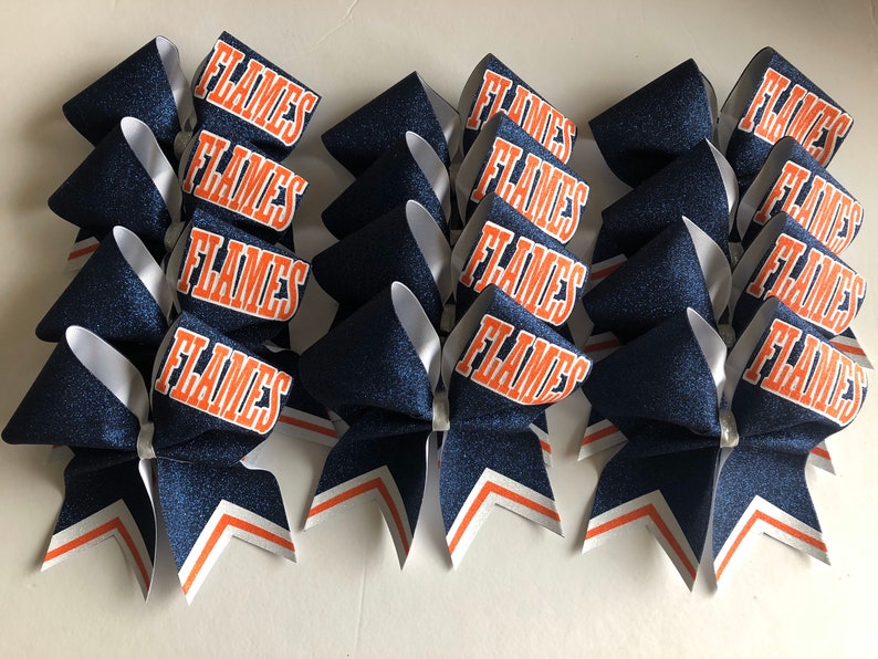 Cheer Price listed is per individual cheer bow Bows Team Bow Game Day Cheer Bow Custom Cheer Bows made in your team colors Cheer Bow