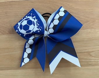 Custom Soccer bow made in your team colors.  Price listed is per bow. Soccer , custom bow, team bows, Soccer bow, custom soccer bow