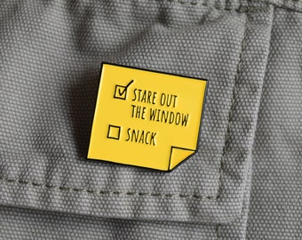 Procrastination Station Sticky Note Soft Enamel Pin | Procrastinate | Unmotivierte | Work Sticky Note | Arbeitsgeschenk