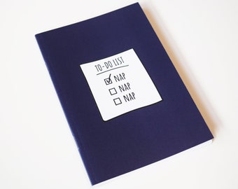 Illustration de la liste des tâches de la sieste A6 Carnet de notes doublé | Écrire des livres | Mignon Notebook | École, Cahier universitaire