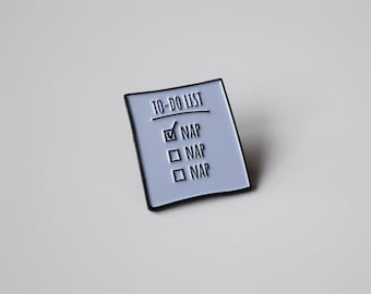 Pin macio do esmalte da lista de tarefas da sesta | Esmalte do sono de <br> Promoção Relâmpago! Pin de esmalte da sesta | Alfinete esmaltado para amantes da soneca
