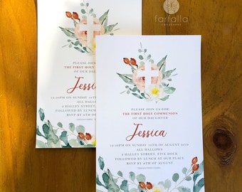 Orange and Greenery Religious Invitation // 120 x 180mm // Change to any Occasion