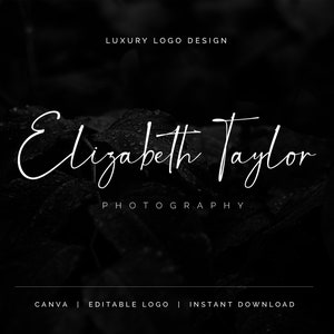 Signature Logo Template, Instant Download, Photography logo, Minimalist Logo, Editable Logo Template, Signature Logo, Canva Logo, Template