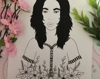 8 x 10 Original Ink Drawing