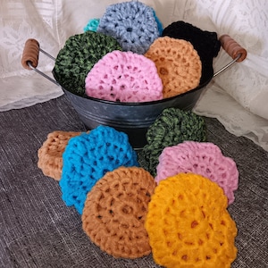 Handmade Crocheted Dish Scrubbies - Eco-Friendly Reusable Set of 25
