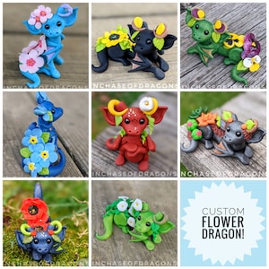Custom Made to Order! Flower Dragon