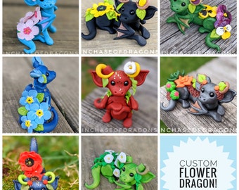 Custom Made to Order! Flower Dragon
