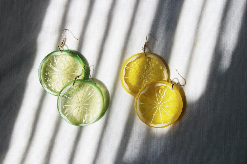 Handmade Lemon & Lime 3D Earrings Fruit Lover Gift Fruit Etsy