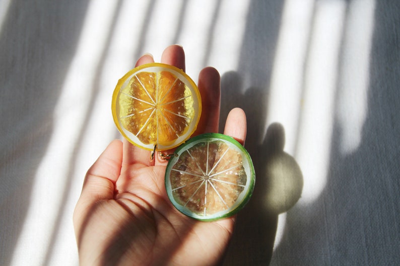 Handmade Lemon & Lime 3D Earrings Fruit Lover Gift Fruit Etsy Australia