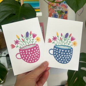 Juego de 2 tarjetas de primavera, Feliz primavera, Flores de primavera en una tarjeta