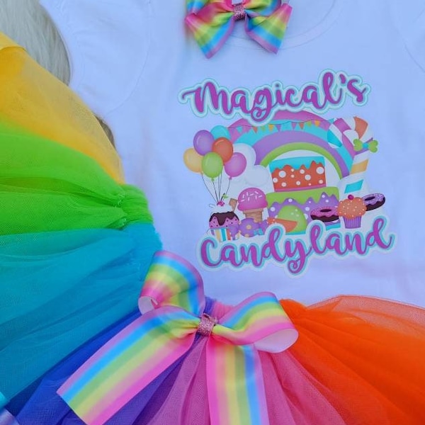 Candyland Birthday Outfit, Pastel Rainbow Birthday Outfit Toddler Girl, ANY BIRTHDAY, Sweet One Birthday Outfit, Candyland Birthday Outfit