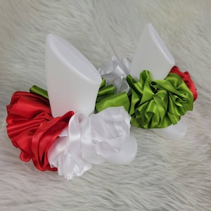 Ruffle Anklets - Christmas Ribbon Tutu Anklets - Tutu Socks - Mean One Ruffled Anklets